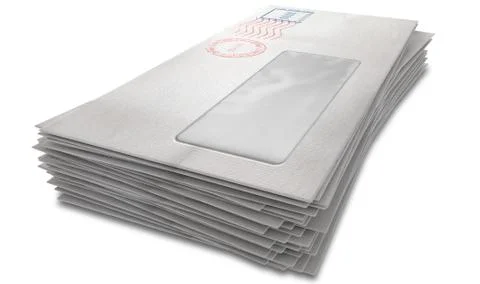 White envelope stack Stock Illustration