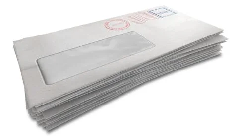 White envelope stack Stock Illustration