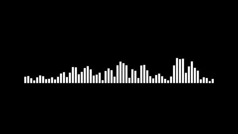 White equalizer bars with soft reflection, white sound wave on black backgr.. 库存插图