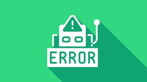 White Error in the operation program of the robot icon isolated on green Stock Footage 147159644