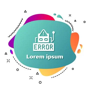 White Error in the operation program of the robot icon isolated on white Stock Illustration