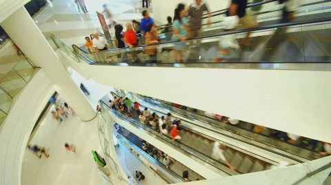 White escalators time-lapse 스톡 동영상 109372