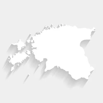 White Estonia map on gray background, vector, illustration Stock Illustration