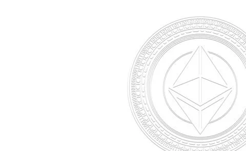 White Ethereum (ETH) logo. Virtual digital crypto currency sign Ilustración de archivo