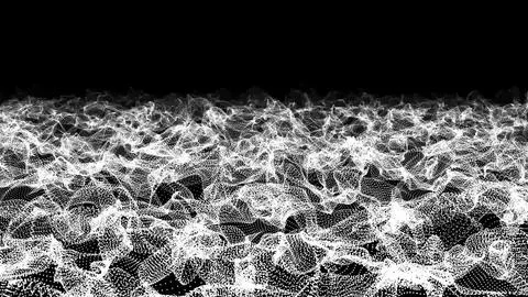 A white etheric field floating away into the distance. Dot wave line light gr Stock Illustration