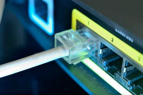 White ethernet cable Foto stock