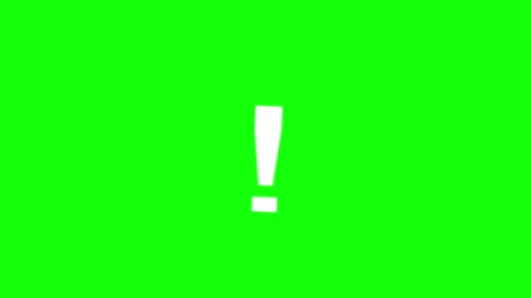 White Exclamation Mark Animation on Green Screen. Stock Footage 341814374