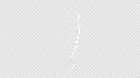 White exclamation mark drawn in chalk, animation Vidéo 333206226