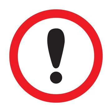 White exclamation mark on red circle icon vector for graphic design, logo, we イラスト素材