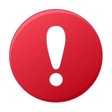 White exclamation mark on red circle button icon vector for graphic design, l Stock Illustration