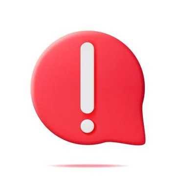 White Exclamation Mark in Red Round Pin Isolated Stock Illustration