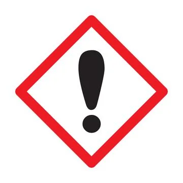 White exclamation mark on red square icon vector for graphic design, logo, we Stock-Illustration