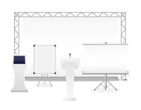 White exhibition complex for the presentation or workshop vector illustration Stock Illustration