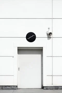 White exit door Stock Photos
