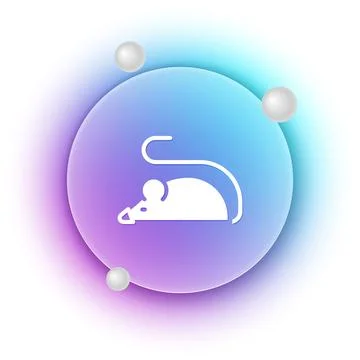 White Experimental mouse icon isolated on white background. Blue and purple.. Stock Illustration