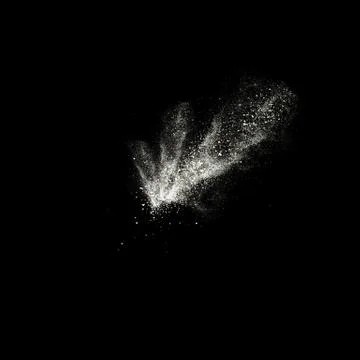 White explosion isolated on black background Foto stock