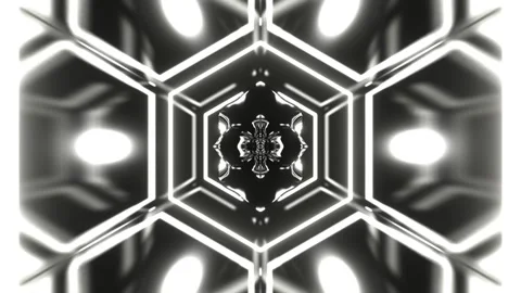 White Extraterrestrial Psychedelic Neon Corridor Background VJ Loop l 4K Video stock 314365545