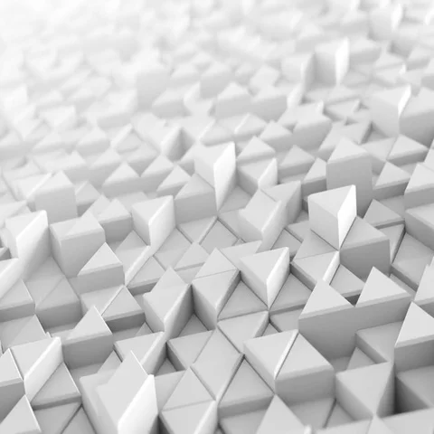 White extruded triangles abstract 3D render loopable 4k UHD (3840x2160) Stock Footage
