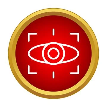 White eye icon with target scanning for biometric recognition Stock Illustration