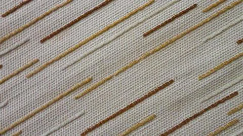 White fabric background with tiny brown lines. Close-up white cotton texture Stock Photos
