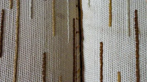 White fabric background with tiny brown lines. Close-up white cotton texture Stock Photos