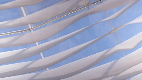 White fabric background in the wind. Animated movement of the canvas. The waves  Stock Footage 162156845