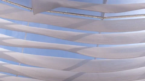 White fabric background in the wind. Animated movement of the canvas. The waves  Stock Footage 162157067