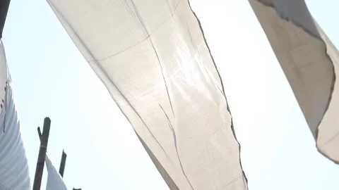 White fabric glowing in sunlight Stock Footage 331277391