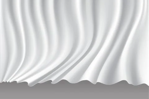 White fabric wave on gray vector illustration. Stock Illustration
