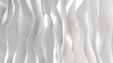 White fabrics floating in the air Stock Illustration