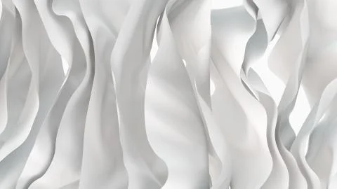 White fabrics floating in the air Illustrazione stock