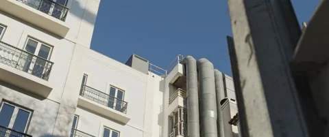 White facade of an apartment building Stock Footage 151394841