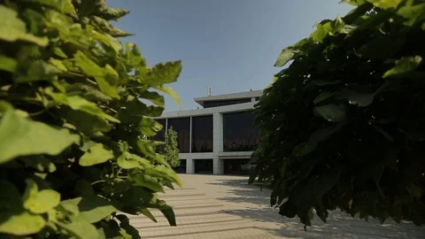 White facade of the modern building, general shot Stock Footage 75984567