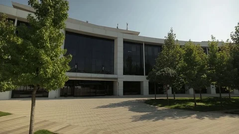White facade of the modern building, general shot 4 Stock Footage 75984958