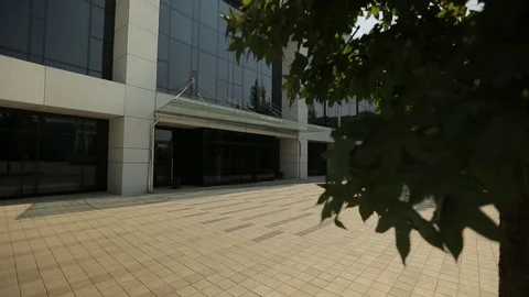 White facade of the modern building,m/s Stock Footage 75985242