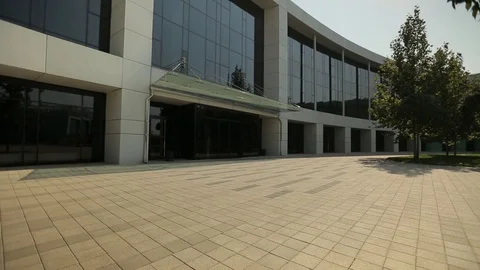 White facade of the modern building,m/s2 Stock Footage 75985328
