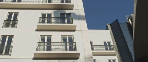 White facade of a residential building Stock Footage 151394674