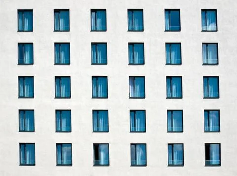 White facade with windows Stock Photos