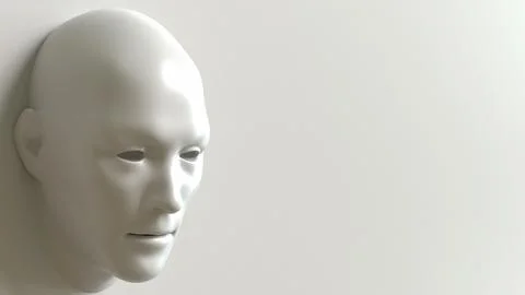 The White face for Abstract Background concept 3d Rendering.. Stock Illustration