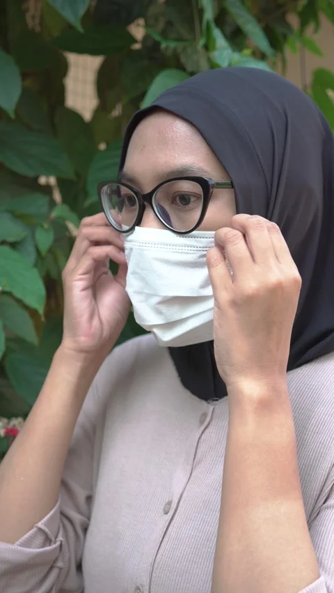 White face mask Stock Footage 345330850