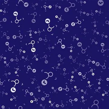 White Face recognition with check mark icon isolated seamless pattern on blue Stock Illustration
