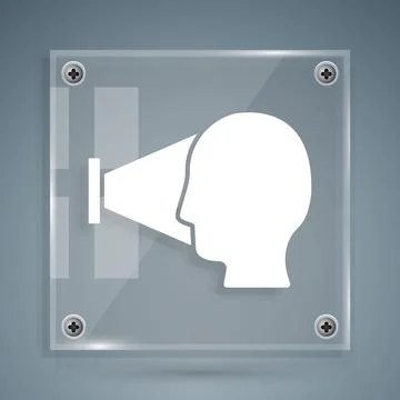 White Face recognition icon isolated on grey background. Face identification Stock Illustration