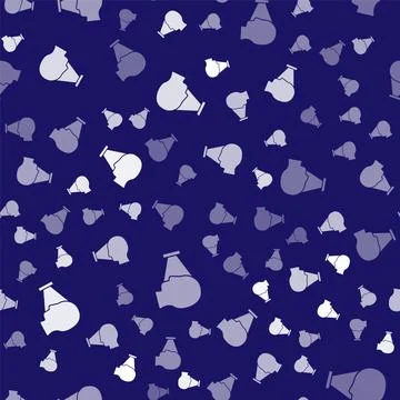 White Face recognition icon isolated seamless pattern on blue background. Face Stock Illustration