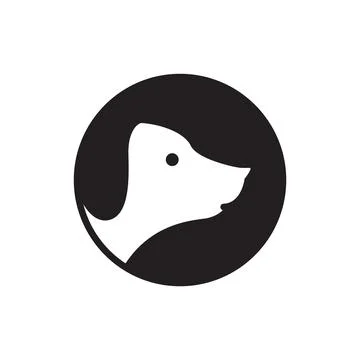 White face side view dog logo design, vector graphic symbol icon illustrati.. Illustrazione stock