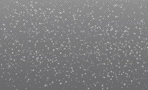 White falling snow on transparent background - illustration Illustrazione stock