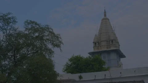 White famous temple and cloud at morning time india Stock Footage 221115017