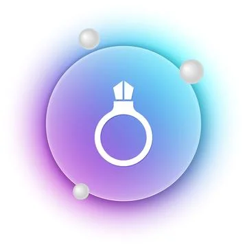 White Fantasy magic stone ring with gem icon isolated on white background. .. イラスト素材