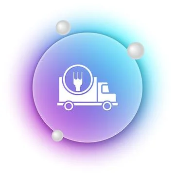 White Fast round the clock delivery by car icon isolated on white backgroun.. Stock Illustration