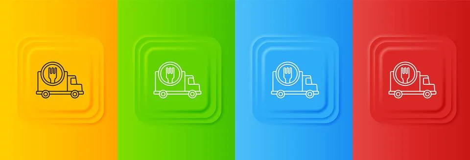 White Fast round the clock delivery by car icon isolated on colorful backgr.. Stock Illustration
