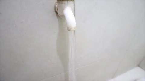 White faucet in the bathroom. Stock Footage 166824991